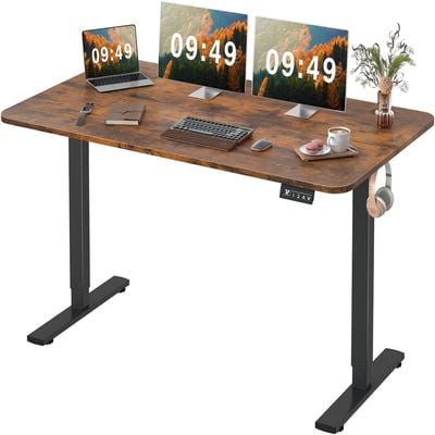 Mahmayi 55x24 Inch Standing Desk with Adjustable Legs, Sturdy Anti-Rust Steel Frames for Home, Office, Living Room, Workstation, Brown