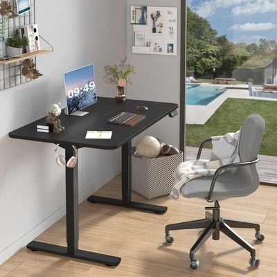 Mahmayi 48x24 Inch Standing Desk with Adjustable Legs, Sturdy Anti-Rust Steel Frames for Home, Office, Living Room, Workstation, Black