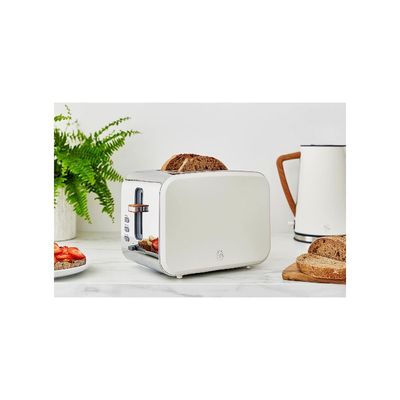 Swan ST14610WHTN Nordic 2-Slice Toaster with Defrost/Reheat/Cancel Functions, Cord Storage, 900W, White