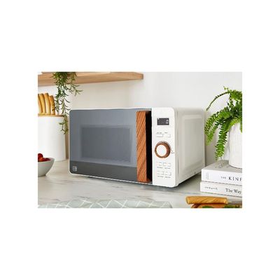 Swan SM22036LWHTN Nordic LED Digital Microwave with Glass Turntable, 6 Power Levels & Defrost Setting, 20L, 800W, White