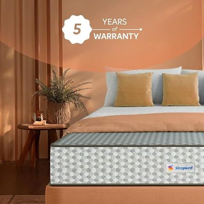 Sleepwell Dual Pro Profiled Foam | 100 Night Trial | Reversible | Gentle And Firm Triple Layered Anti Sag Foam Mattress | Super King Bed Size (200L x 200W x 30H cm)