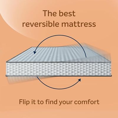 Sleepwell Dual Pro Profiled Foam | 100 Night Trial | Reversible | Gentle And Firm Triple Layered Anti Sag Foam Mattress | Super King Bed Size (200L x 200W x 30H cm)