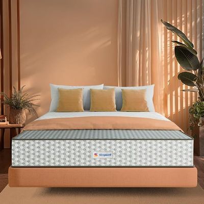 Sleepwell Dual Pro Profiled Foam | 100 Night Trial | Reversible | Gentle And Firm Triple Layered Anti Sag Foam Mattress | Super King Bed Size (200L x 200W x 30H cm)