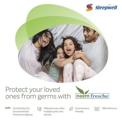 Sleepwell Dual Pro Profiled Foam | 100 Night Trial | Reversible | Gentle And Firm Triple Layered Anti Sag Foam Mattress | Super King Bed Size (200L x 200W x 30H cm)