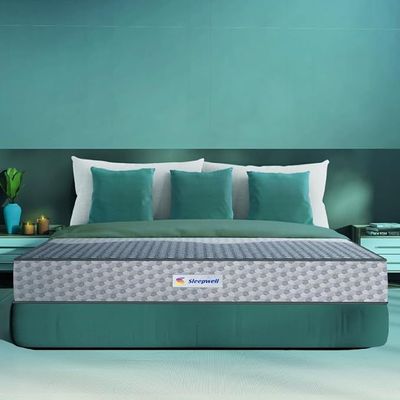 Sleepwell Ortho Pro Spring | 100 Night Trial | Impressions Memory Foam Mattress With Airvent Technology And 3-Zone Pocket Spring | Super King Bed Size (200L x 200W x 25H cm)