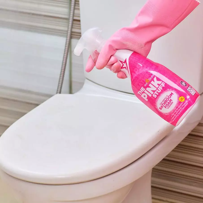 Pink Stuff Miracle Bathroom Foam Cleaner Spray, Non Drip Formulation removes & Prevents Limescales and gives Streak Free Shine  850ML