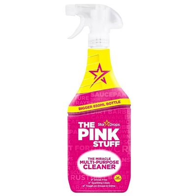 The Pink Stuff Multipurpose Cleaner Spray, 100% Vegan, Streak free Sparkling Clean, Work tough on Grease & Grimes, 850ML