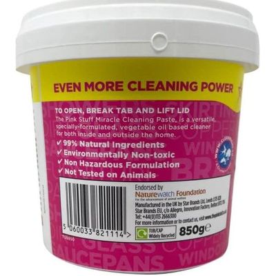 Pink Stuff Miracle Cleaning Paste, Perfect for Cleaning Dirt, Grease&Grimes, Stains, Easy to use, 99% Natural Ingredients, 850g Paste