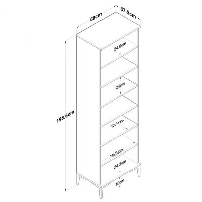 Home Canvas Harmony 14 Pairs Dual-Tone Tall Storage Cabinet Grey and Oak