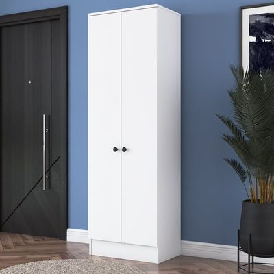 Home Canvas Elegance 14 Pairs Tall Shoe Storage Cabinet White