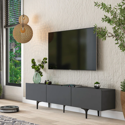 Home Canvas LuxeVision Upto 70inch Black TV Console Table