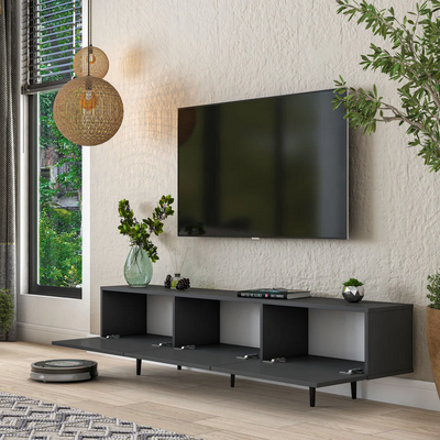 Home Canvas LuxeVision Upto 70inch Black TV Console Table