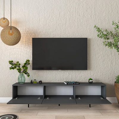 Home Canvas LuxeVision Upto 70inch Black TV Console Table