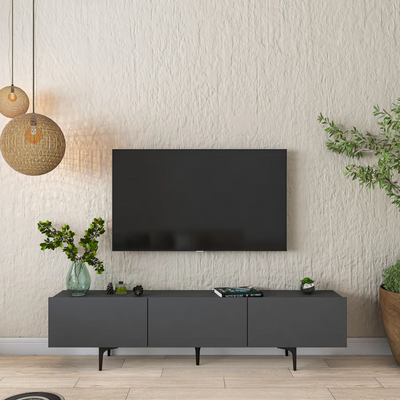 Home Canvas LuxeVision Upto 70inch Black TV Console Table