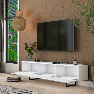 Home Canvas Nova Media Upto 70 Inch White & Black TV Console Table