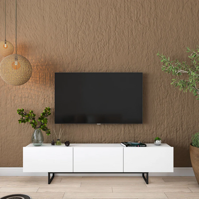Home Canvas Nova Media Upto 70 Inch White & Black TV Console Table