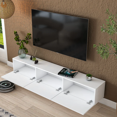 Home Canvas Nova Media Upto 70 Inch White & Black TV Console Table