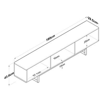 Home Canvas Nova Media Upto 70 Inch White & Black TV Console Table