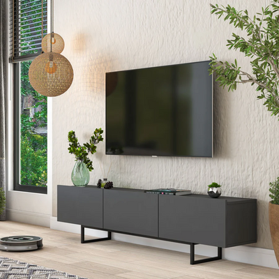 Home Canvas Nova Media Upto 70 Inch Black TV Console Table