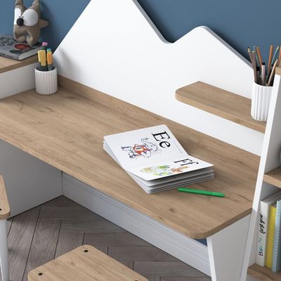 Home Canvas PlayfulTwin Study & Play Desk Set White and Oak