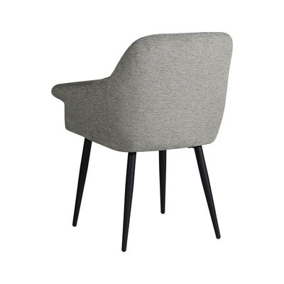 Pari SET of 2 Arm Chairs Light gray fabric-leg black metal