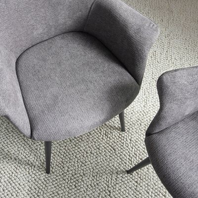 Home Canvas Pari SET of 2 Arm Chairs Dark gray fabric-leg black metal