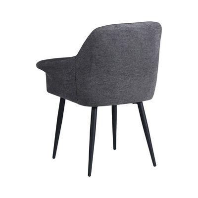 Pari SET of 2 Arm Chairs Dark gray fabric-leg black metal
