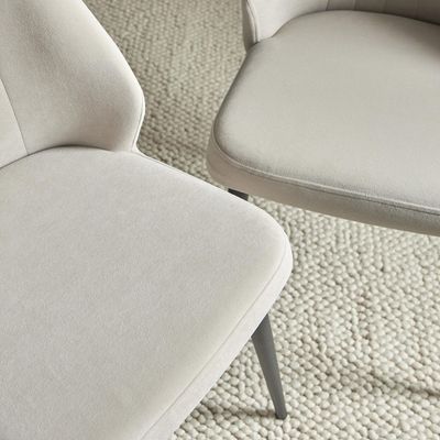 Riva Chair (Set of 2) Velvet Beige Fabric - Leg Black Metal