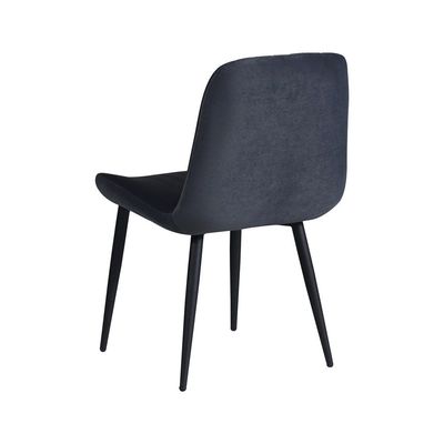 Versa Chair (Set of 2) Velvet Blue Fabric - Leg Black Metal
