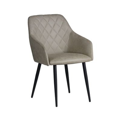 Rarra Arm Chair(Set of 2) taupe fabric-leg black metal