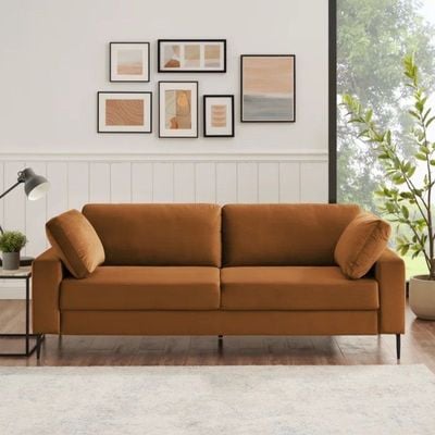 Jeses 3 Seater Fabric Sofa| BROWN