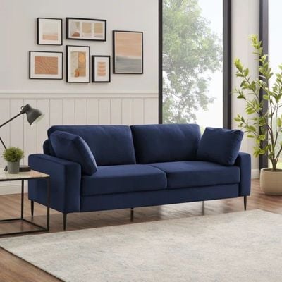 Jeses 3 Seater Fabric Sofa| DARK BLUE