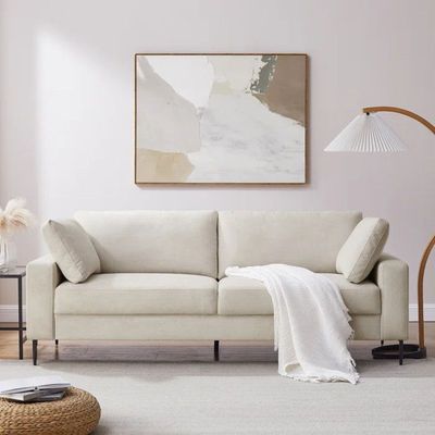 Jeses 3 Seater Fabric Sofa| WHITE