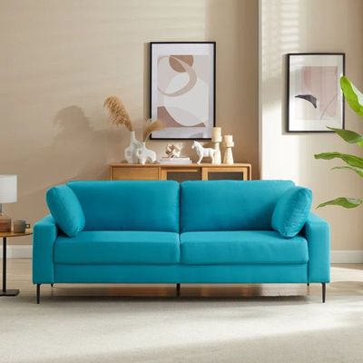 Jeses 3 Seater Fabric Sofa| TURQUOISE