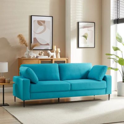 Jeses 3 Seater Fabric Sofa| TURQUOISE