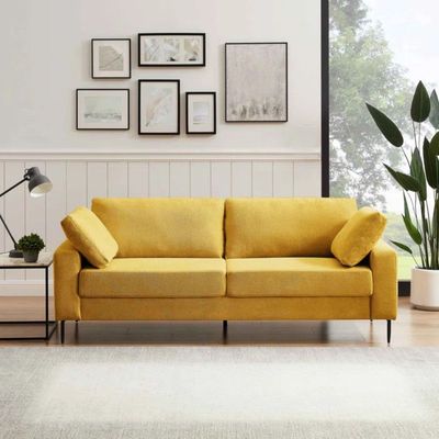 Jeses 3 Seater Fabric Sofa| YELLOW