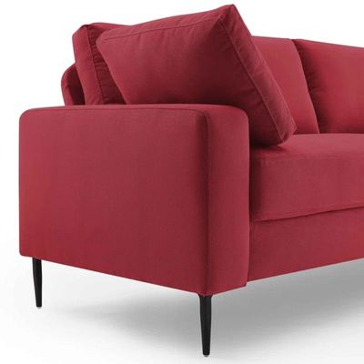 Jeses 3 Seater Fabric Sofa| RED