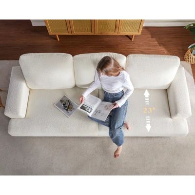 Boileau 3 Seater Fabric Sofa| WHITE
