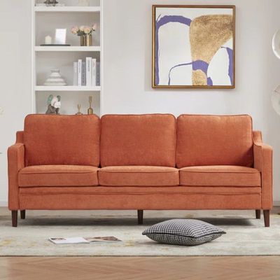 Azriah 3 Seater Fabric Sofa| ORANGE