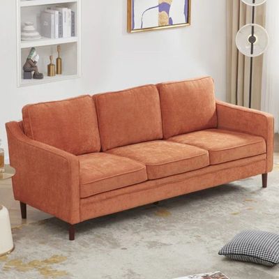 Azriah 3 Seater Fabric Sofa| ORANGE