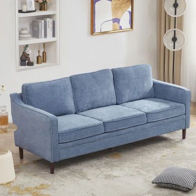 Azriah 3 Seater Fabric Sofa| BLUE