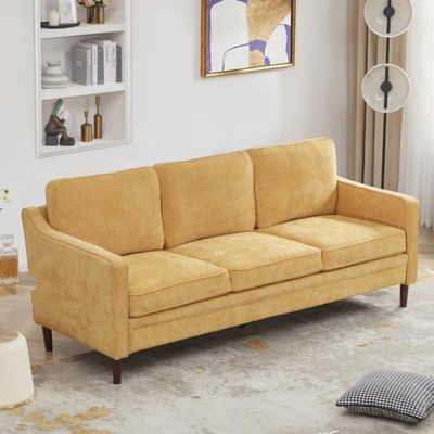 Azriah 3 Seater Fabric Sofa| YELLOW