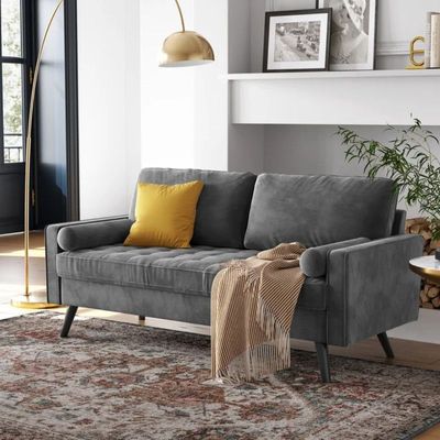 Brumback 3 Seater Fabric Sofa| GREY