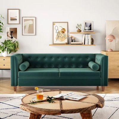 Ezeriah 3 Seater Fabric Sofa| GREEN