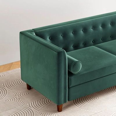 Ezeriah 3 Seater Fabric Sofa| GREEN