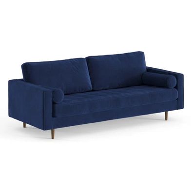 Geo 3 Seater Fabric Sofa| BLUE