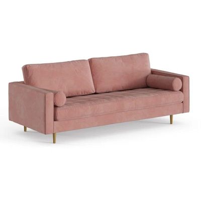 Geo 3 Seater Fabric Sofa| BLUSH
