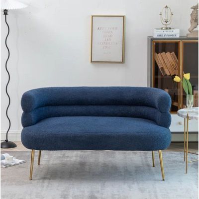 Demetrius 2 Seater Teddy Fabric Sofa| BLUE