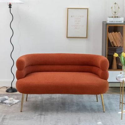 Demetrius 2 Seater Teddy Fabric Sofa| ORANGE