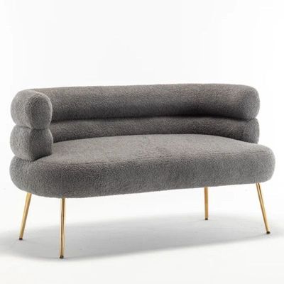 Demetrius 2 Seater Teddy Fabric Sofa| GREY